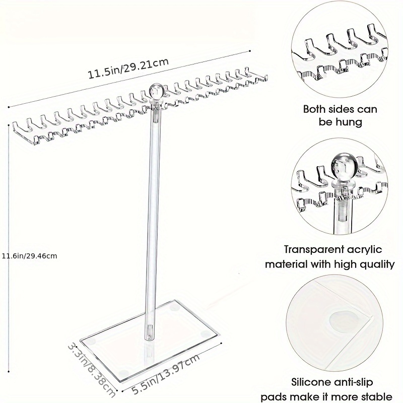 TEMU 1pc Display Stand Double-sided - Jewelry Organizer For Necklaces And Bracelets - Plastic