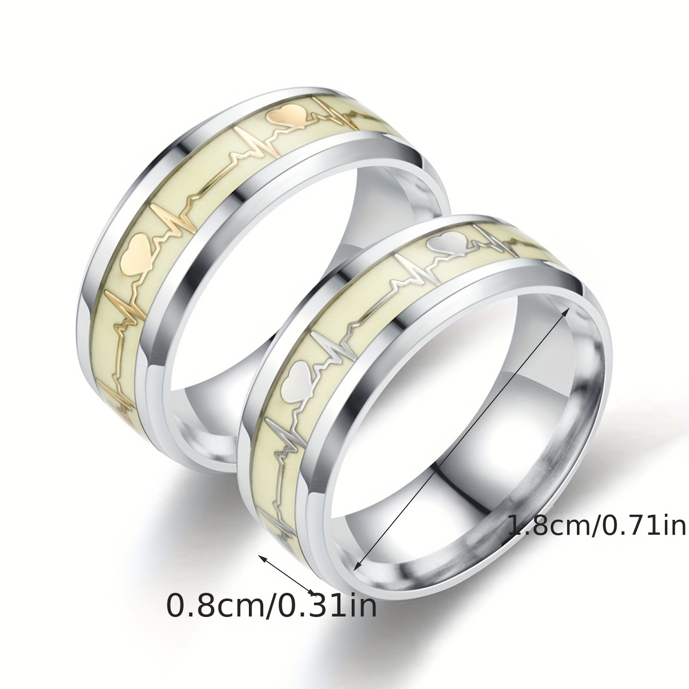 2pcs luminous ring electrocardiogram luminescent fluorescent Temu