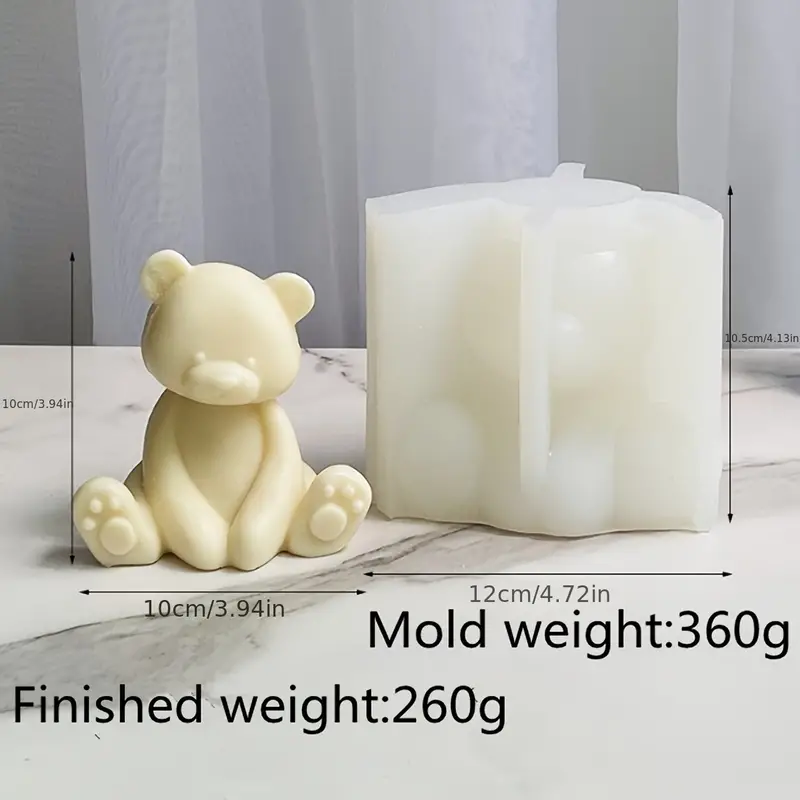 Little Bear Candle Mold Handmade Creative Silicone Decoration Cake Baking  Silicone Mold - Temu