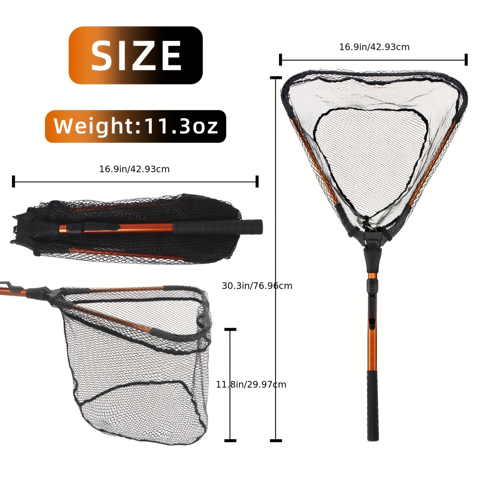 Telescopic Floating Fishing-Net Rubber Coated Landing Net - Good