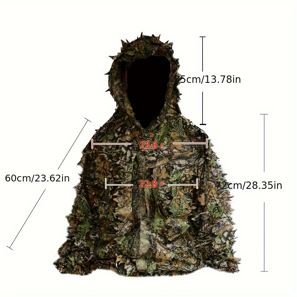 FANTADOOL Upgraded Hunting Clothes for Men, 3D Lifelike Super Lightweight  Hooded Camouflage Clothing Jungle Woodland Hunting Ghillie Suit, Silent  Water Resistant Hunting Jacket and Pants 