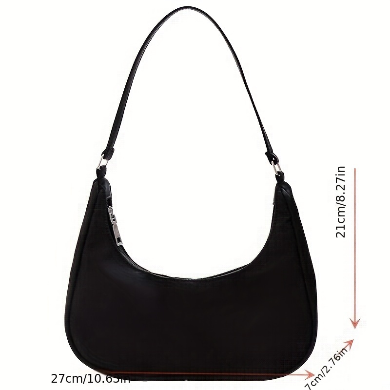 Nylon Solid Crescent Bag All Match Minimalist Underarm Bag Baguette Bag