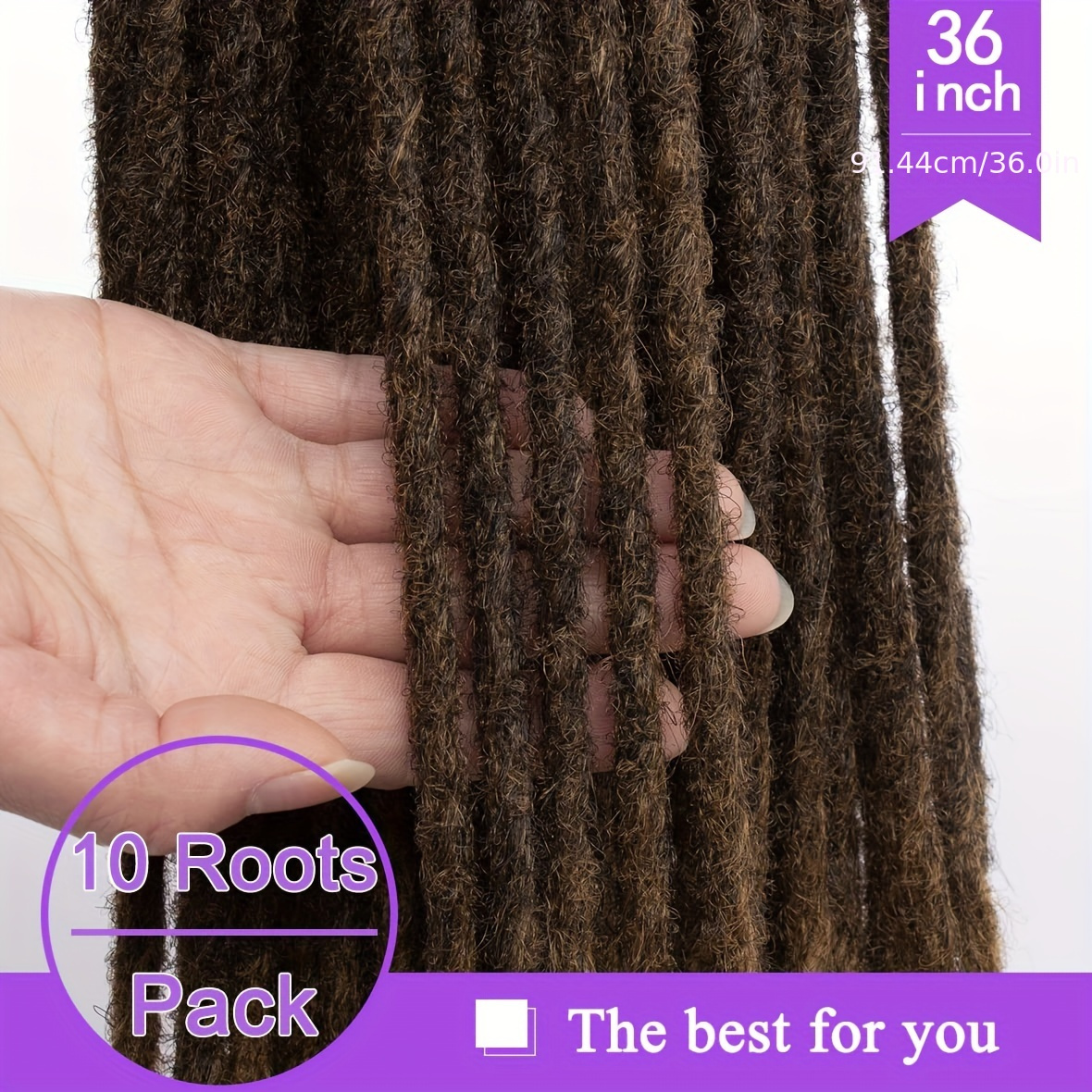 Crochet Dreadlocks Extension 36 inch Synthetic Synthetic Hippie Single Ended Dreads Locs Hair 10 Strands/Pack Thin Soft Reggae Hair Hip-hop Style