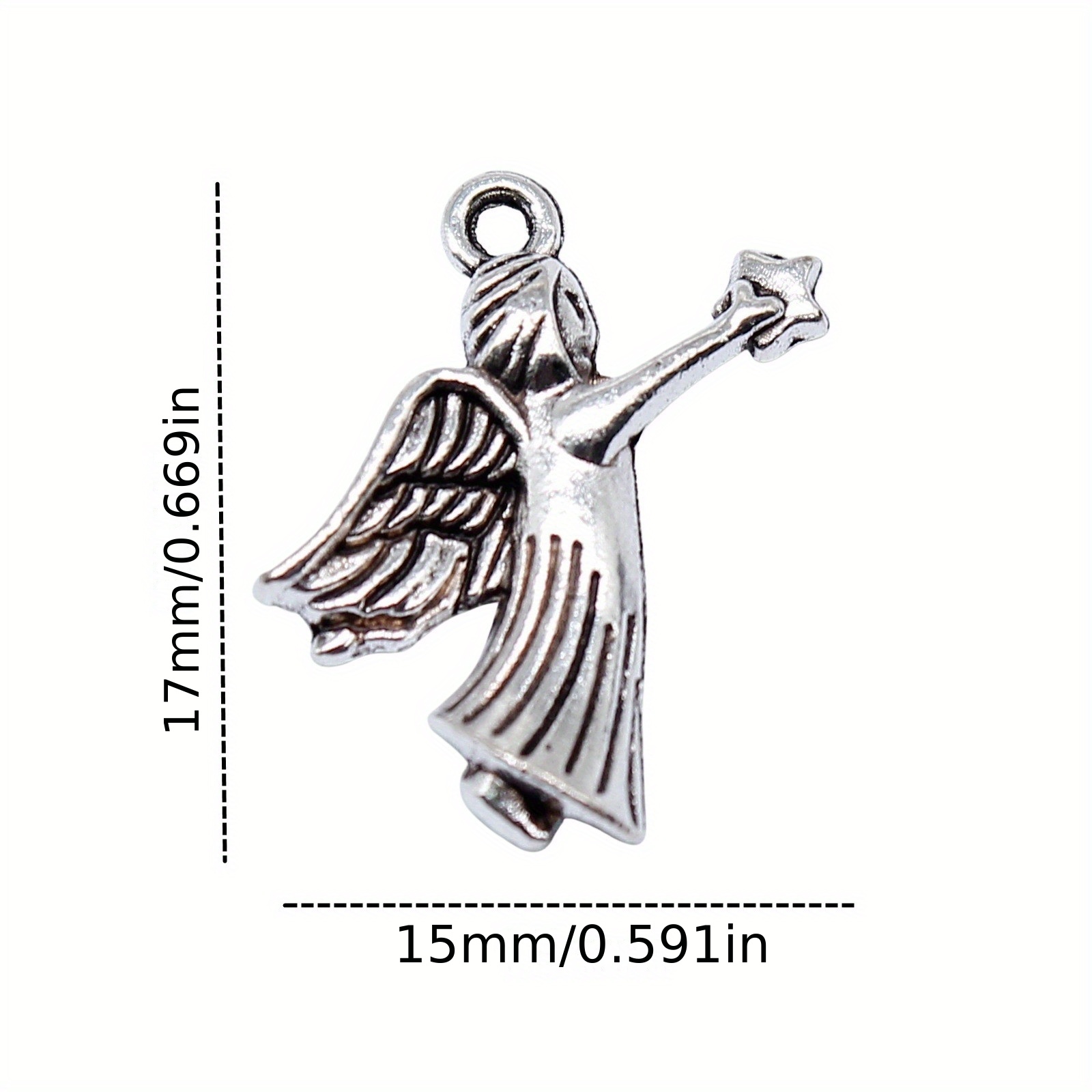 20pcs Silver Plated Angel Fairy Charms Pendants for Bracelet Jewelry Making DIY Handmade Craft 21x14mm,Temu