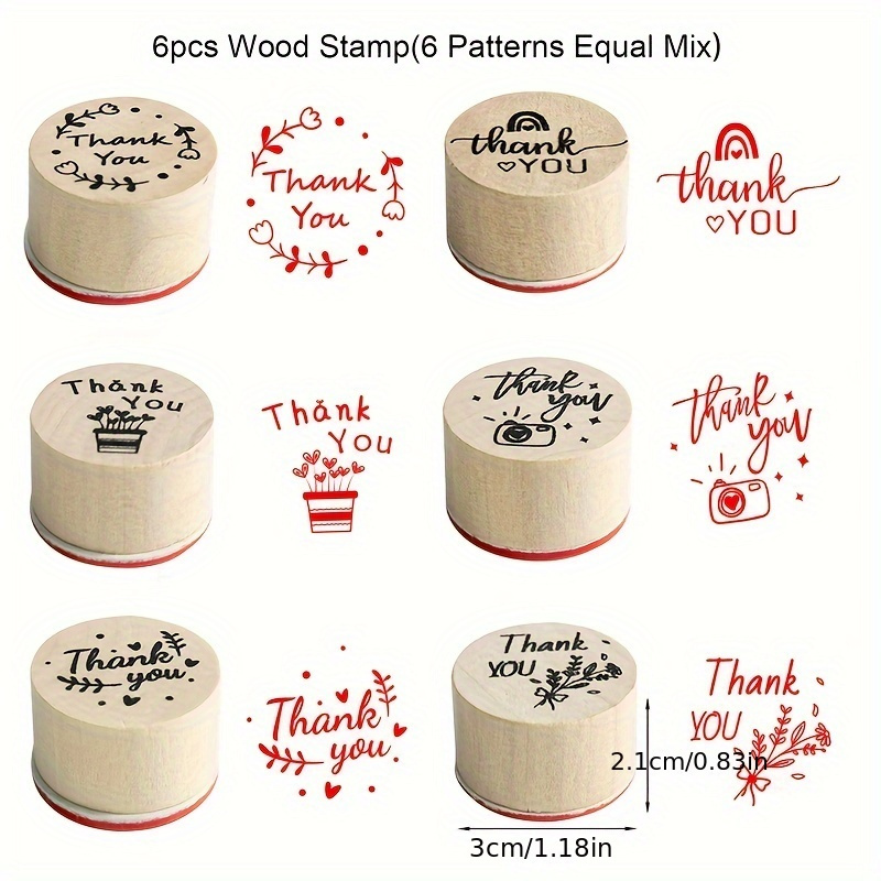 Retro Thank You Outline Stamp