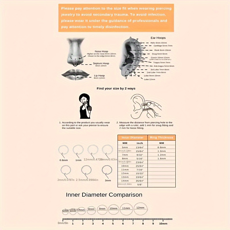 24pcs inlaid colorful rhinestone nose stud ring set temperament stainless steel nose piercing jewelry set 5