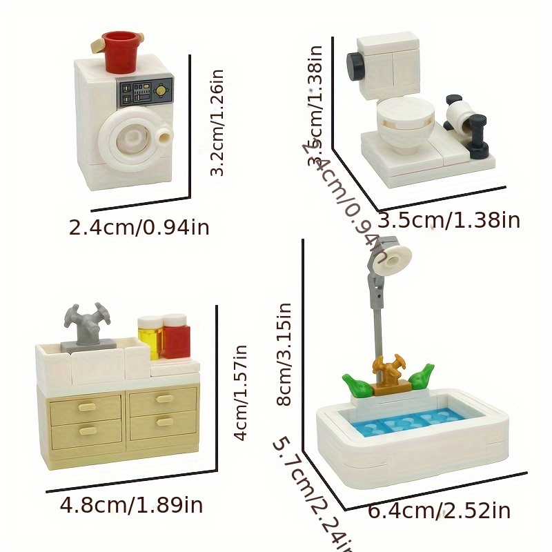 City Series Bathroom Toy Set with Interlocking Building Blocks