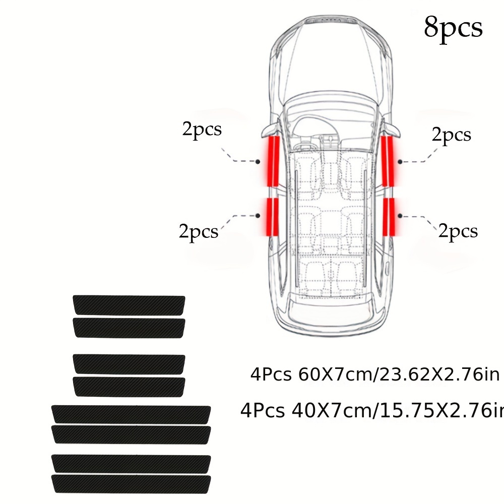 9pcs Protecteurs de seuil de porte de voiture : Autocollants