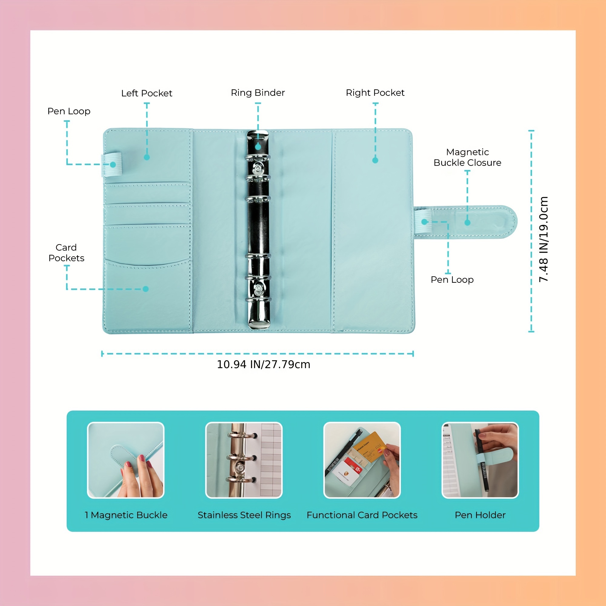 Budget Binder Zipper Envelopes A6 Cash Organizer Money - Temu