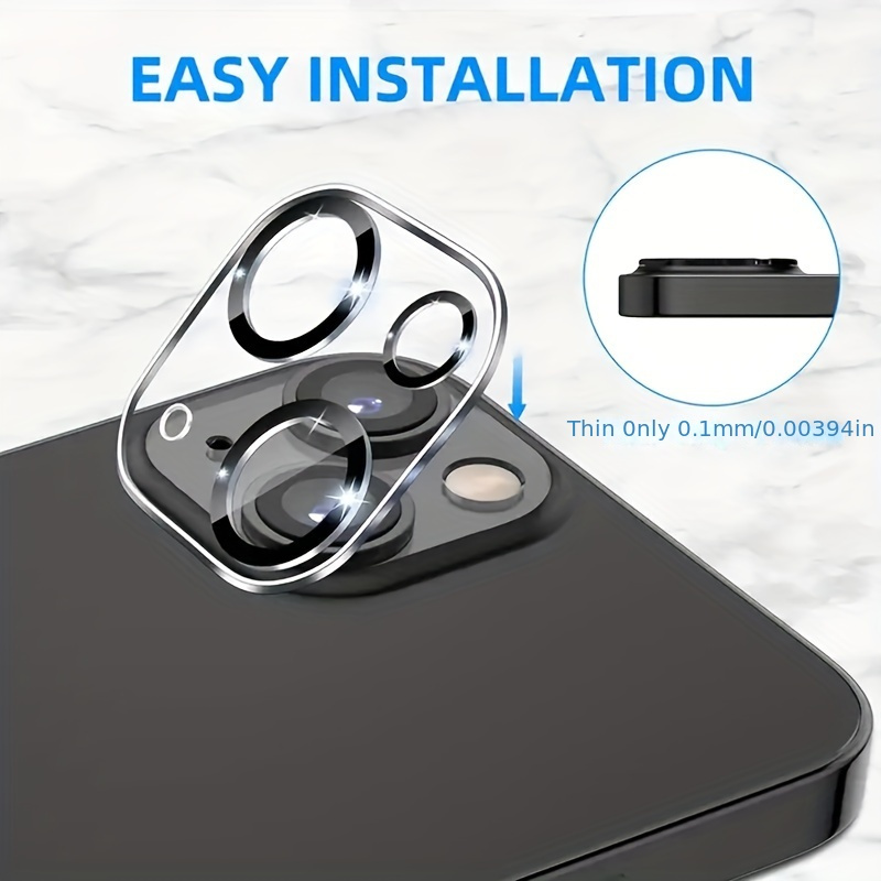 2pcs Tempered Glass Camera Lens Protector for iPhone 13 14 15 16 Pro Max & for iPhone 11 12 Pro Max