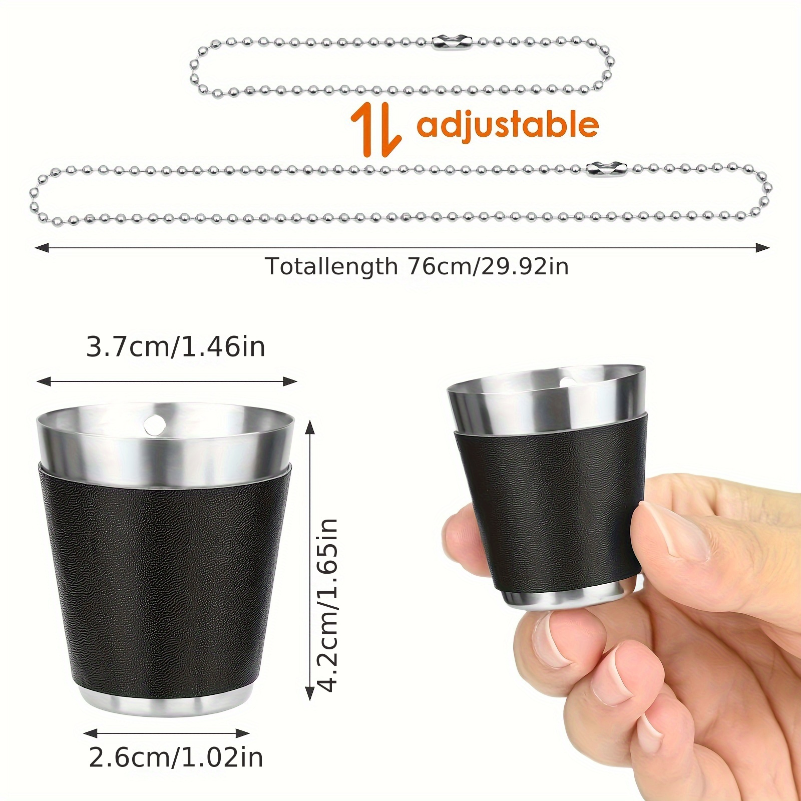 Stainless Steel Black Shot Glasses With Chain, Reusable Whiskey Glasses,  Metal Cups For Hanging Wedding Party Carnival Deer Party, Party Supplies,  Drinkware Accessories - Temu