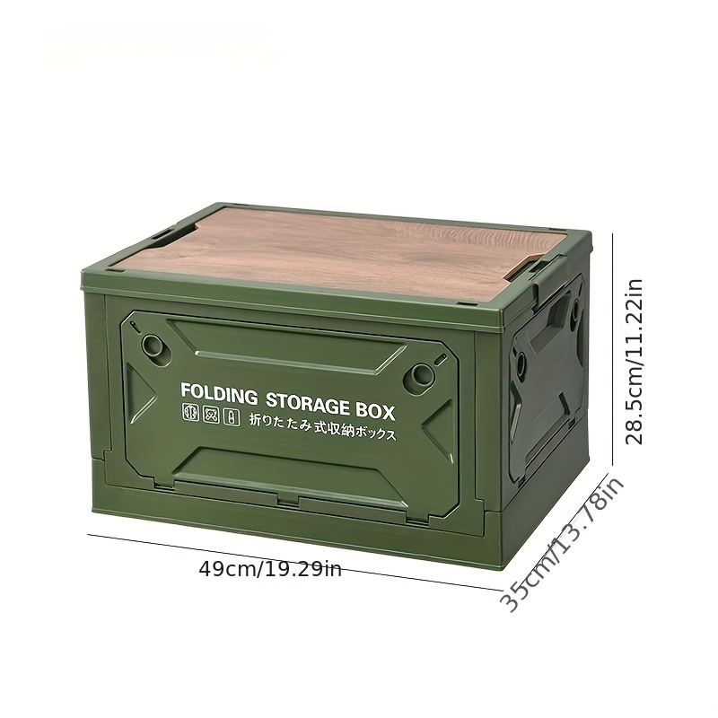 PJDDP Camping Box Storage Box with Lid, 60 L Large Car Folding Box