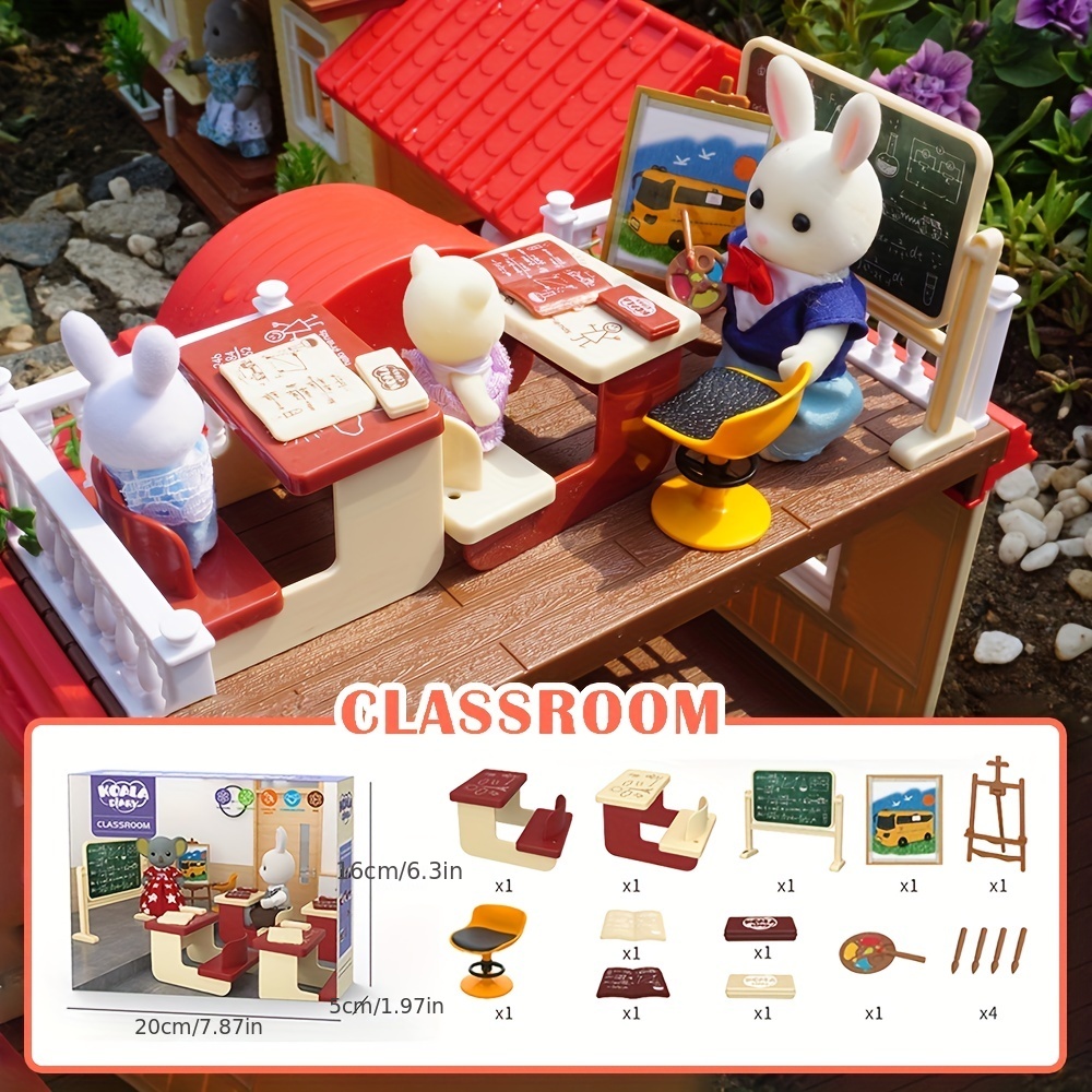 1:12 Dollhouse Classroom Pool Playground Accessories Lighting F