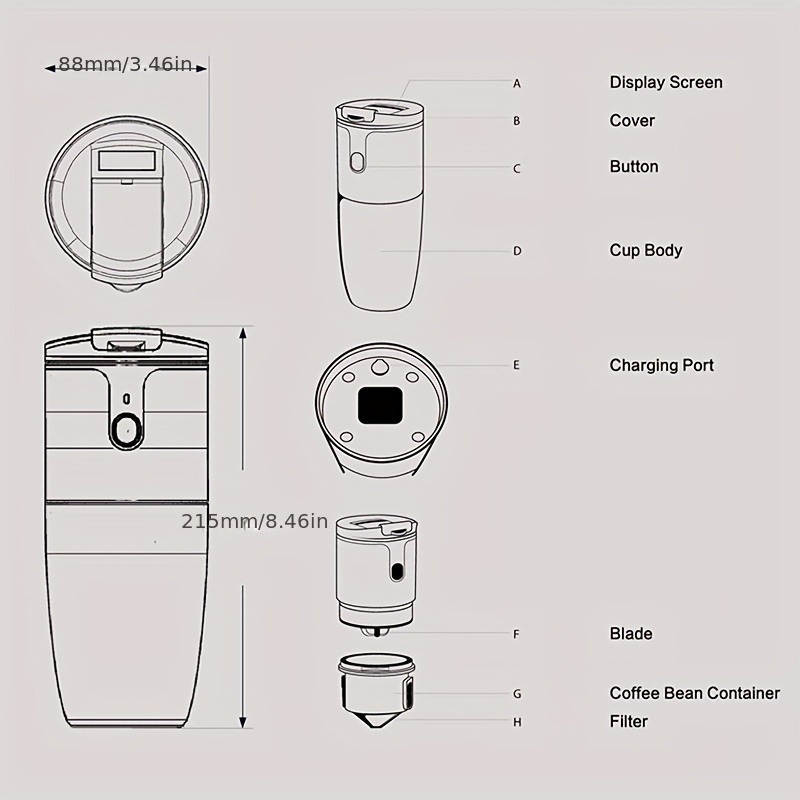 Cafetera portátil para coche, Mini máquina de café expreso multifuncional,  molinillo de café eléctrico, carga USB de acero inoxidable – Los mejores  productos en la tienda online Joom Geek