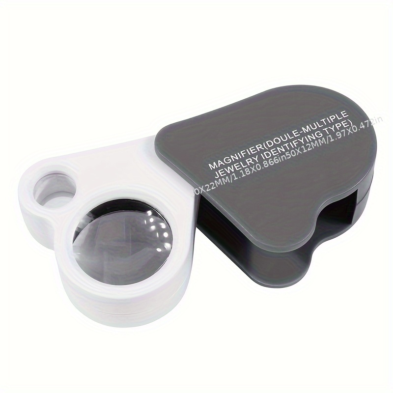 30X 60X Illuminated Jewelers Eye Loupe Magnifier, Foldable Jewelry Magnifier  with Bright LED Light for Gems, Jewelry, Coins, Stamps, etc 