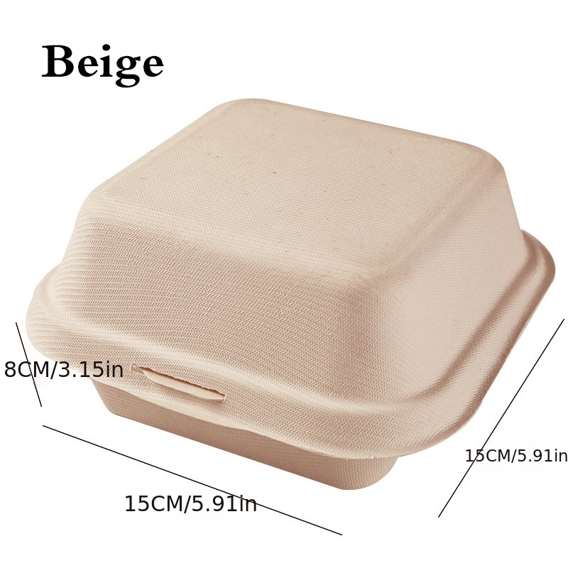 Cake Containers, Disposable Paper Pulp Lunch Box, Hamburger Box Bento Cake  Box Square Packing Box, Bakery Take Out Containers - Temu