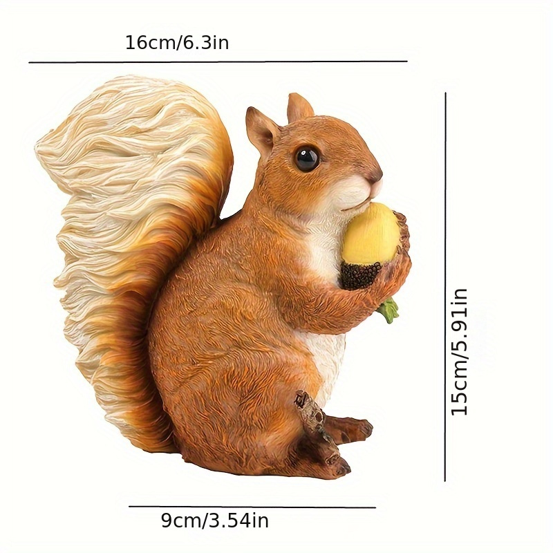Squirrel Resin Statue - Rustic Garden Decor, Outdoor & Indoor Display