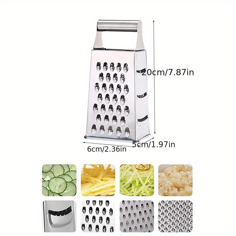 Professional Box Grater, Stainless Steel With 4 Sides, Best For Parmesan  Cheese, Vegetables, Ginger, Xl Size, Black - Temu