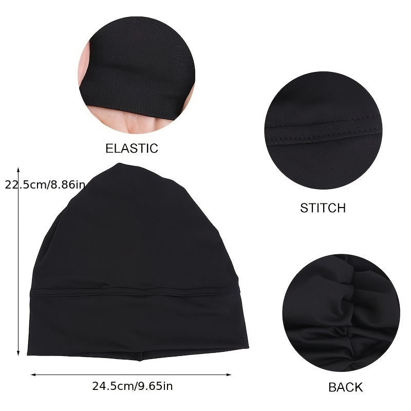 2pcs 3pcs elastic muslim tube undercaps basic monochrome base caps elastic inner caps for hair loss Product details 3