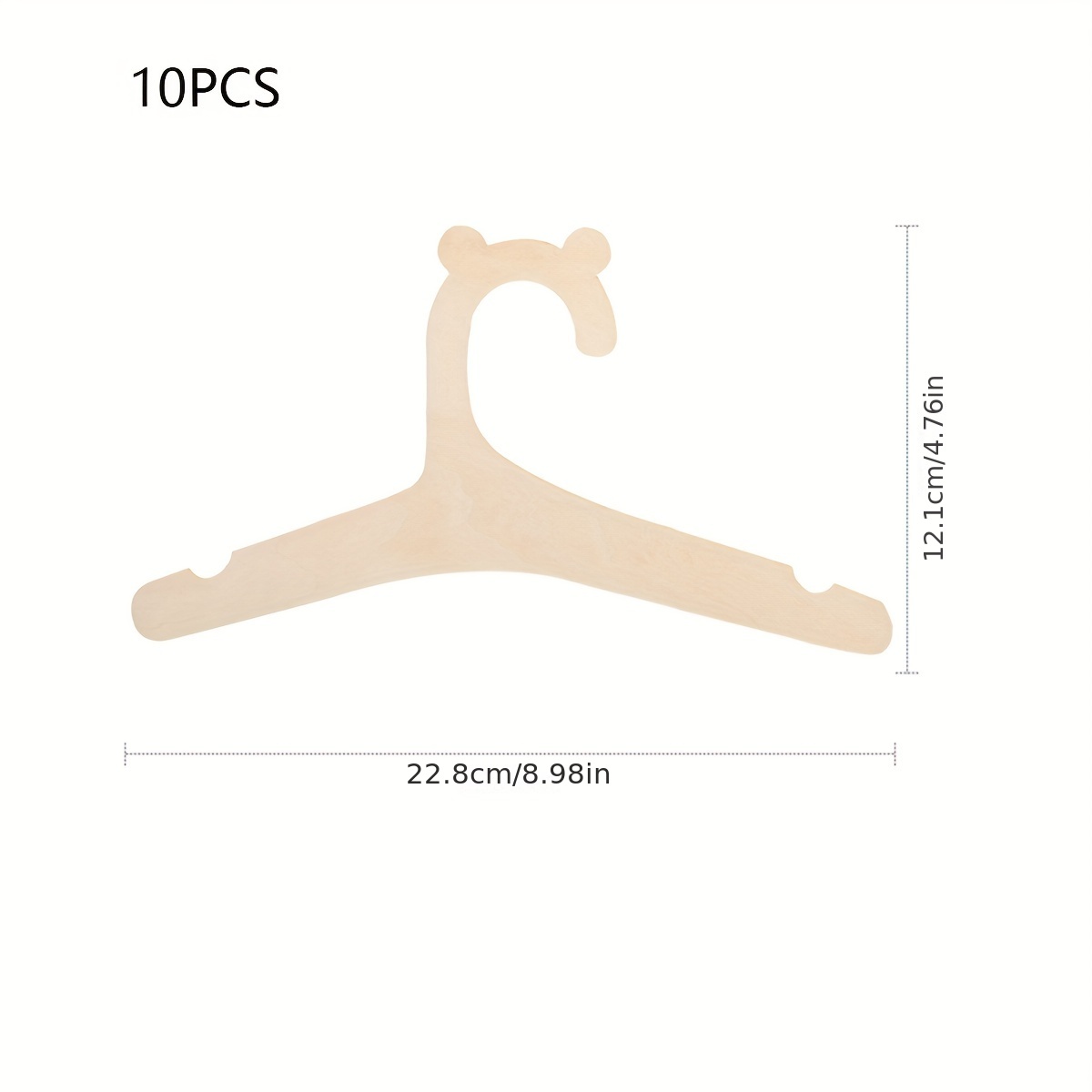 Children's Closet Hangers Pack of 5 Durable Wooden 