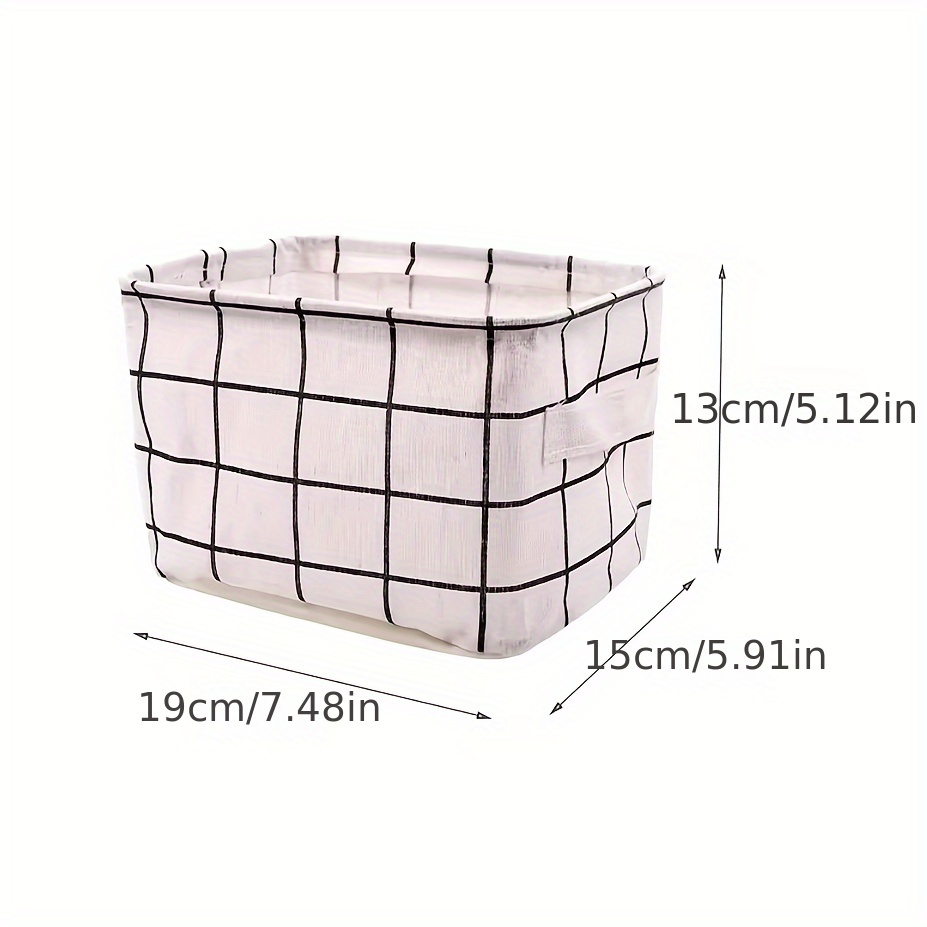 1pc simple style storage basket cotton and linen storage basket foldable sundries storage basket home organization and storage for kitchen bathroom living room bedroom dorm office desk room decor home decor