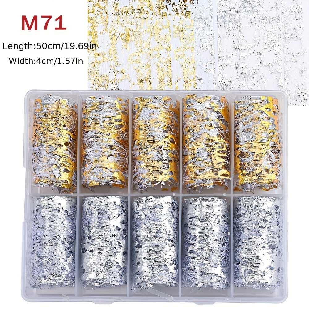  Gold Nail Foil Transfer Stickers Nail Art Supplies