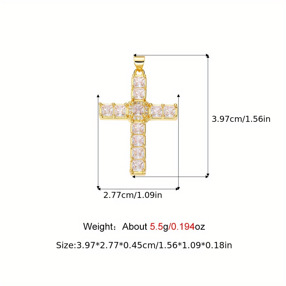 Fashion Christian Rainbow Crystal Zircon Jesus Cross charms