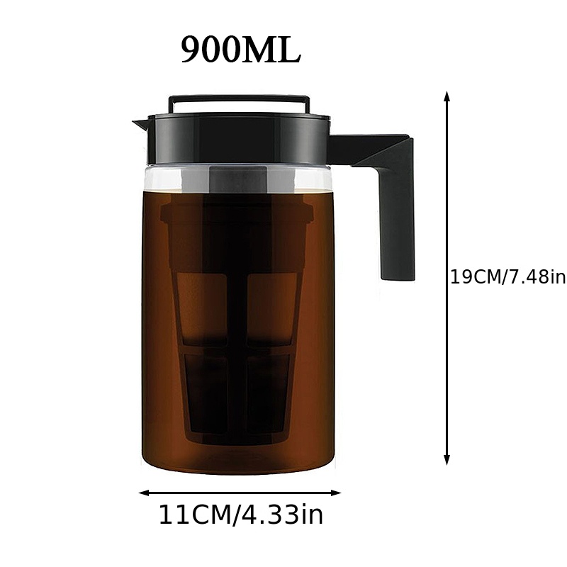 Coffee Cold Brew Pot Sealed Silicone Lid Glass Hand Coffee Filter Pot  Stainless Steel Strainer Tea pot Car Coffee Utensils