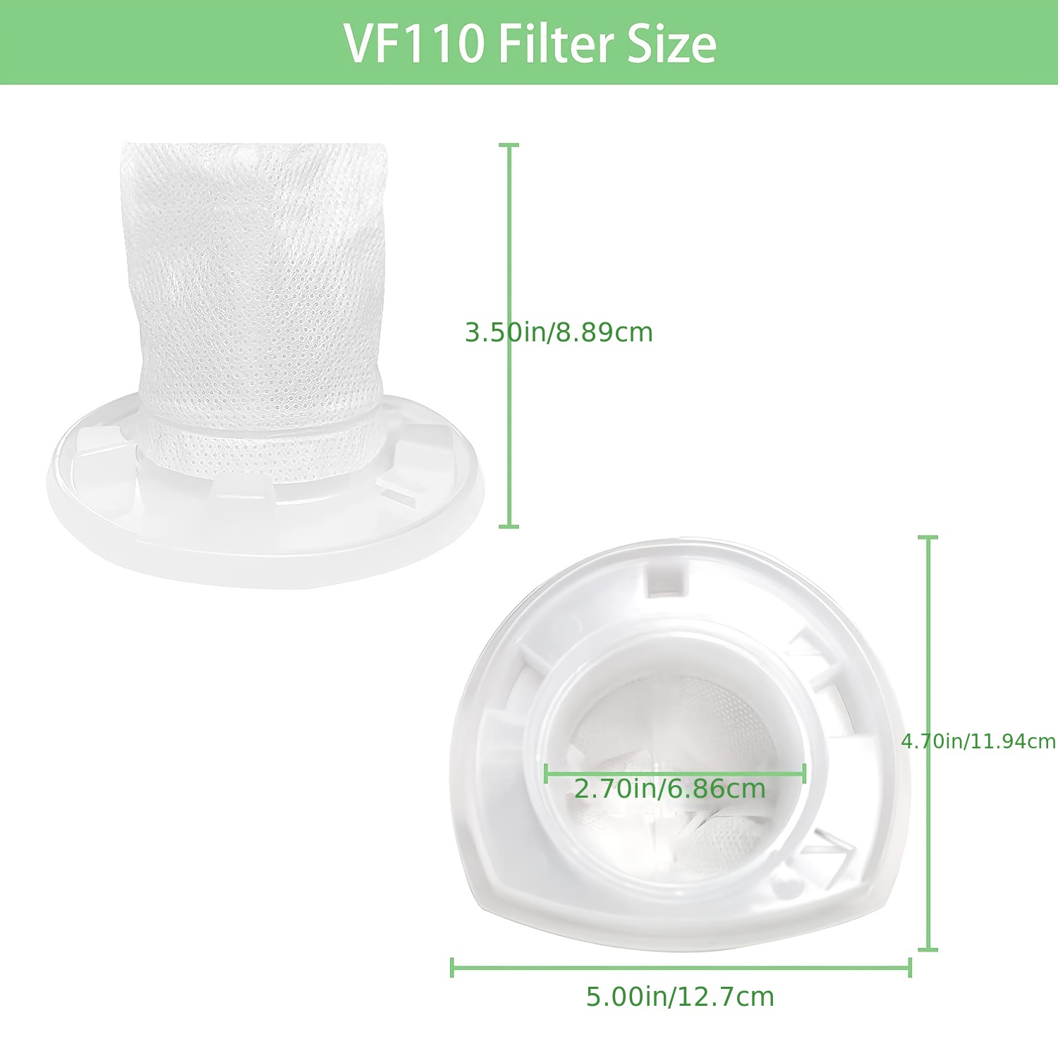 2 Pack Replacement Filter For Black & Decker VF110 Dustbuster Part