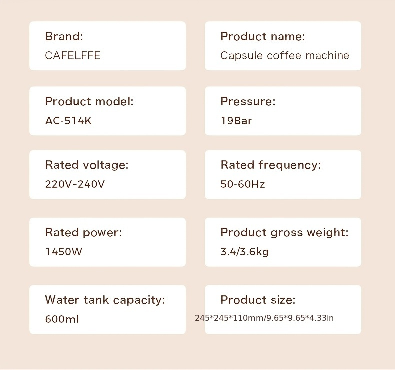  4 in 1 capsule coffee maker mk603 hot cold brew espresso machine 19bar suitable for nec capsules dg capsules ese and coffee powder easy to clean rust proof 0 6l removable water tank suitable for home kitchen and gift details 20