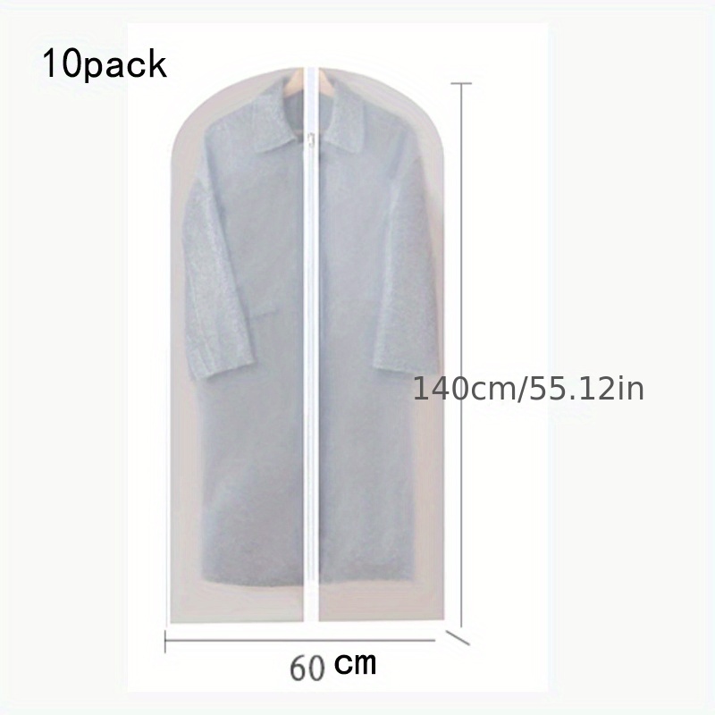 TEMU 10pcs Clothing Dust Cover, Hanging Clothes Bag, Dustproof Suit Coat Cover