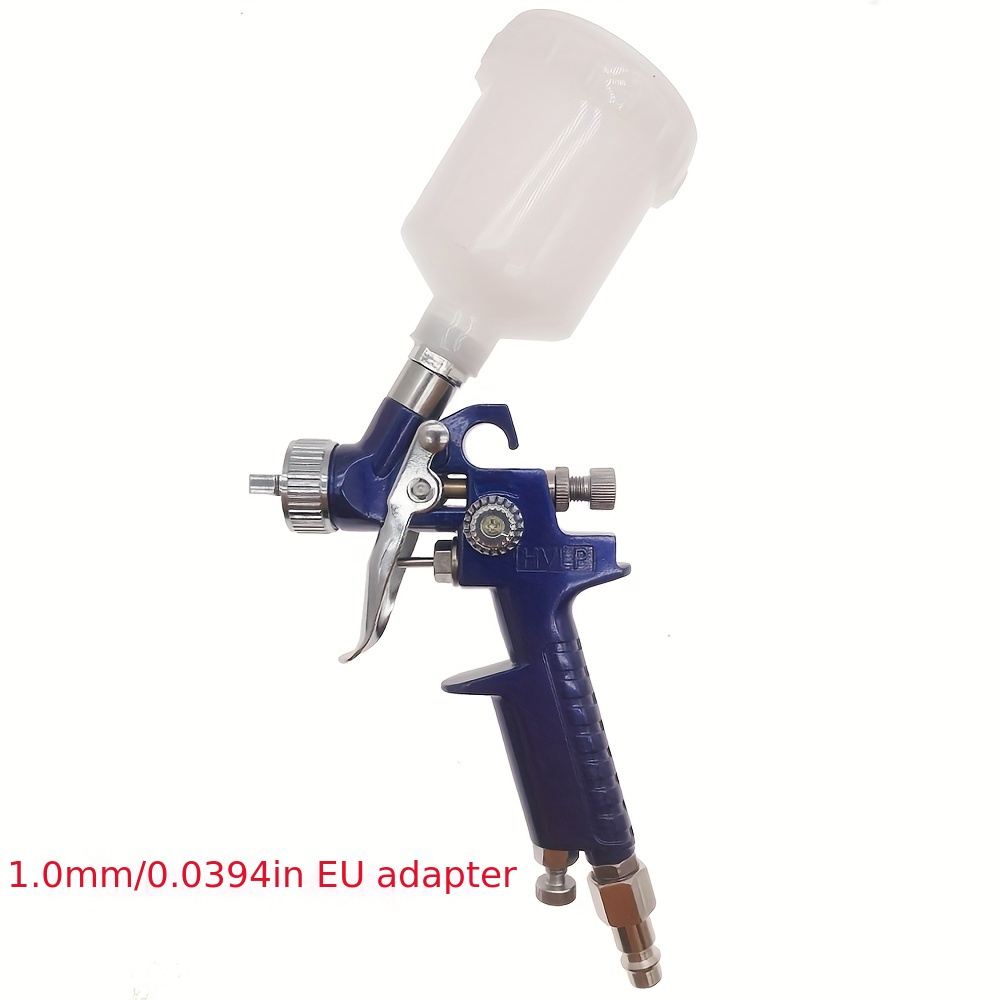 E-shop HVLP Mini Sprühpistole Luftspritzpistole, Schwerkraft-Luftversorgung Retusche Luftspritzpistole mit 0,8 mm/1,0 mm Düse, geeignet für Autolack,