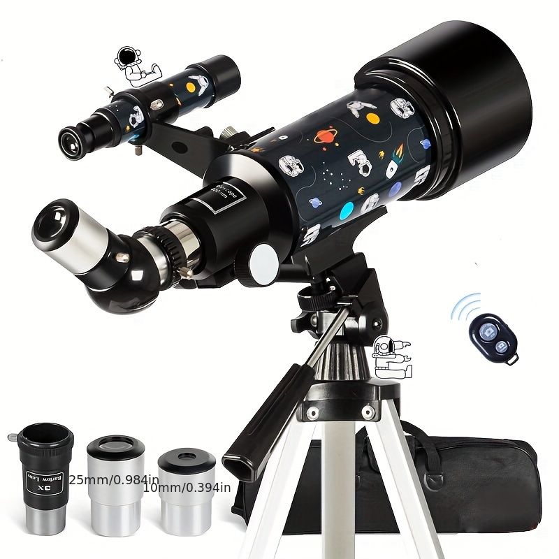 

Telescope For Adult Astronomy Beginners, 70mm Aperture Astronomy Refracting Telescope (15-150x) With Mobile Phone Adapter