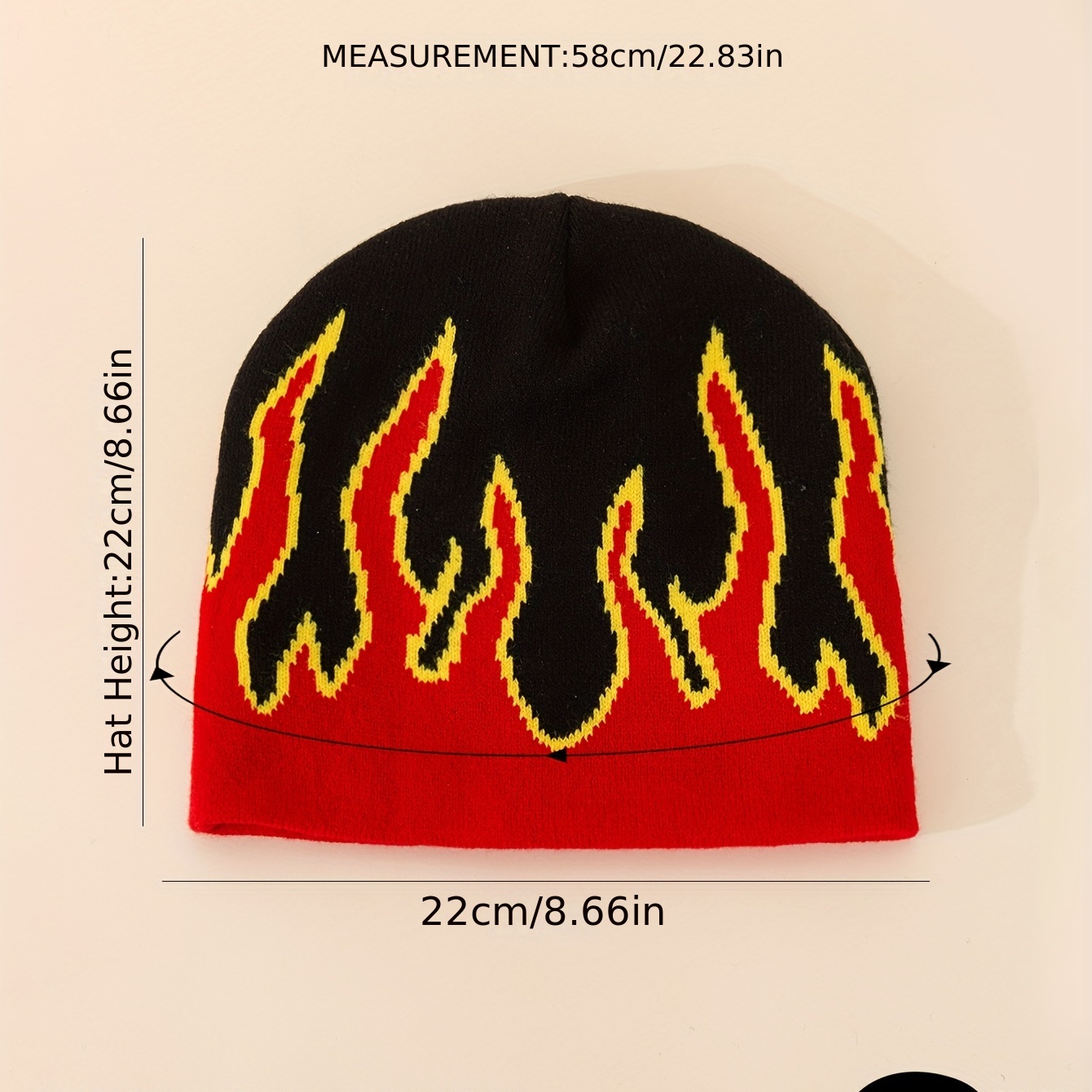 Trendy Y2k Fire Pattern Thermal Knit Hat Ear Protection - Temu