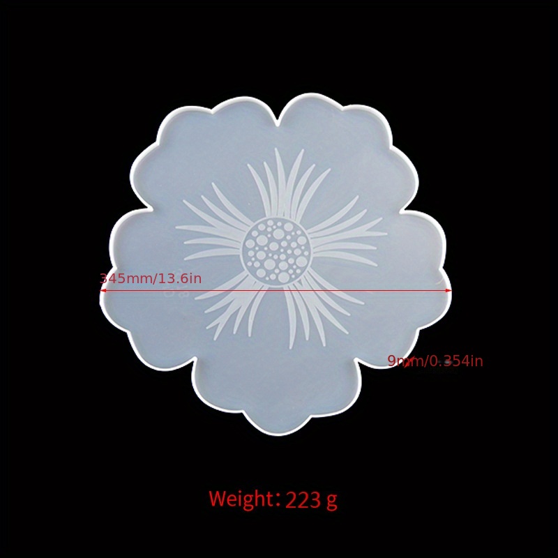 Large Flower Tea Tray Coaster Mold Set Handmade Glue Flower Mold Silicone Fruit Tray