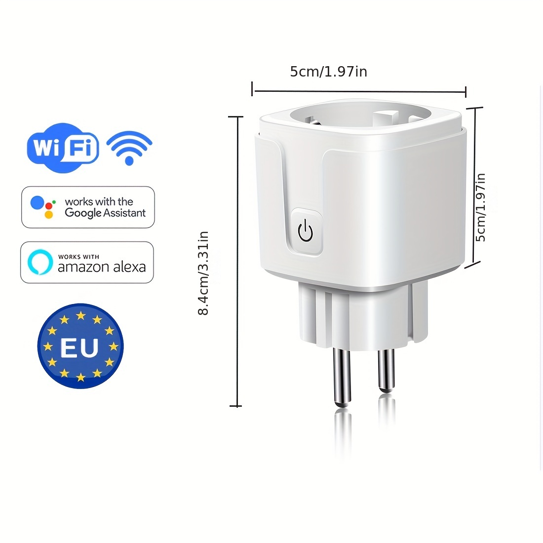 Smart Plug WiFi Socket EU 16A Power Monitor Timing Tuya Smart Life APP  Control