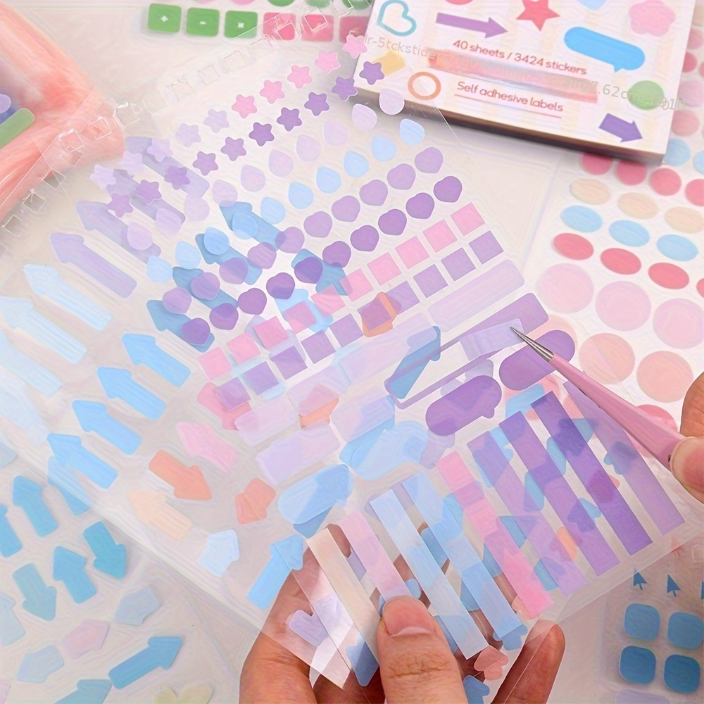 3424pcs Colorful Mood Stickers for DIY Crafts