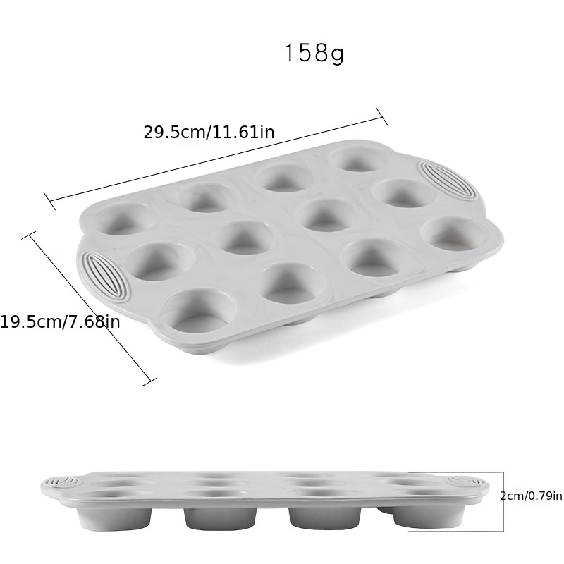 Silicone Mini Muffin Pan, 12 Cups Cupcake Pan, Nonstick Silicone