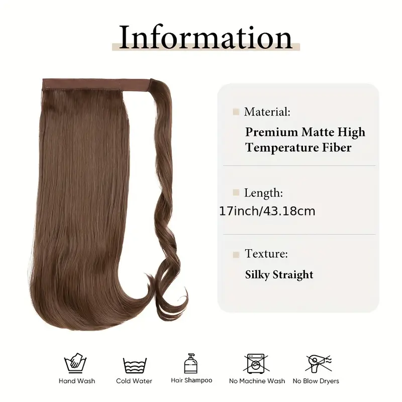 straight hair ponytail extension with combs brand suitable for white women stylish and durable details 3