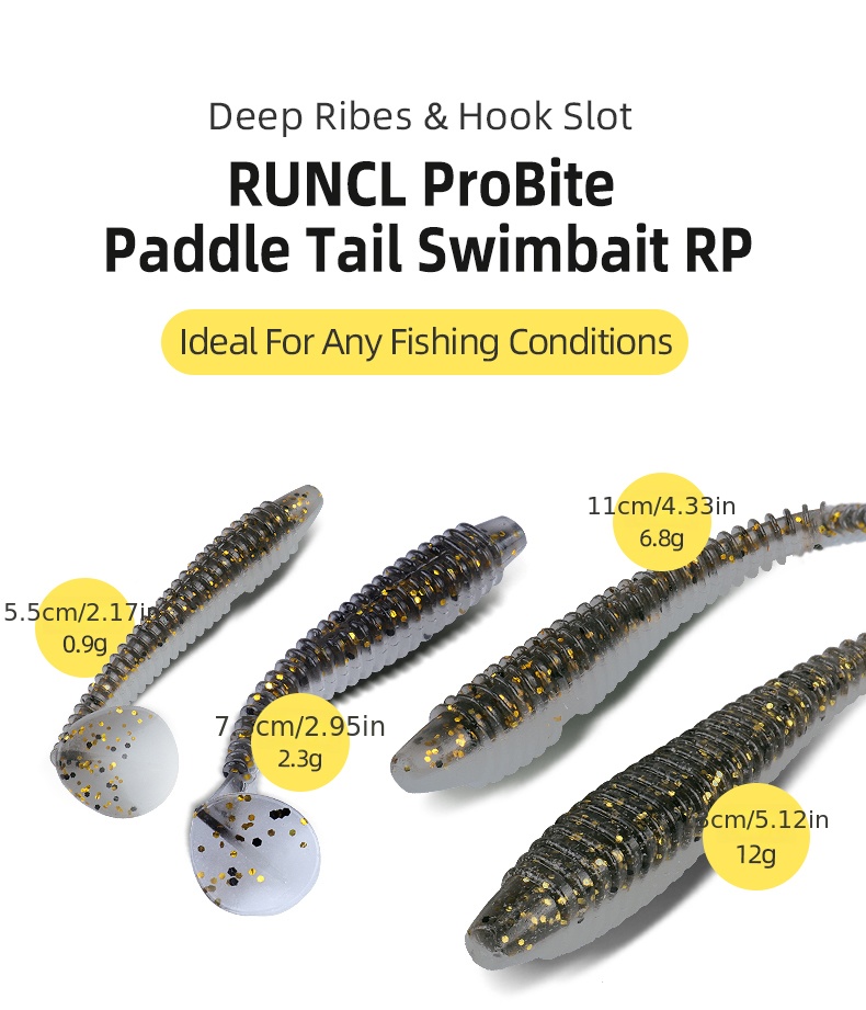 Runcl Swimbaits Paddle Tail Soft Plastic Bass Lure Baits - Temu
