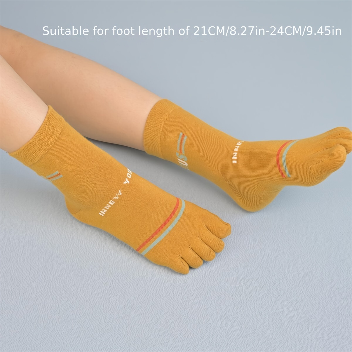 2 pares de calcetines de cinco dedos para mujer y niña, calcetines  transpirables finos antideslizantes con empuñaduras de , calcetines  informales c Baoblaze Calcetín de cinco dedos para mujer