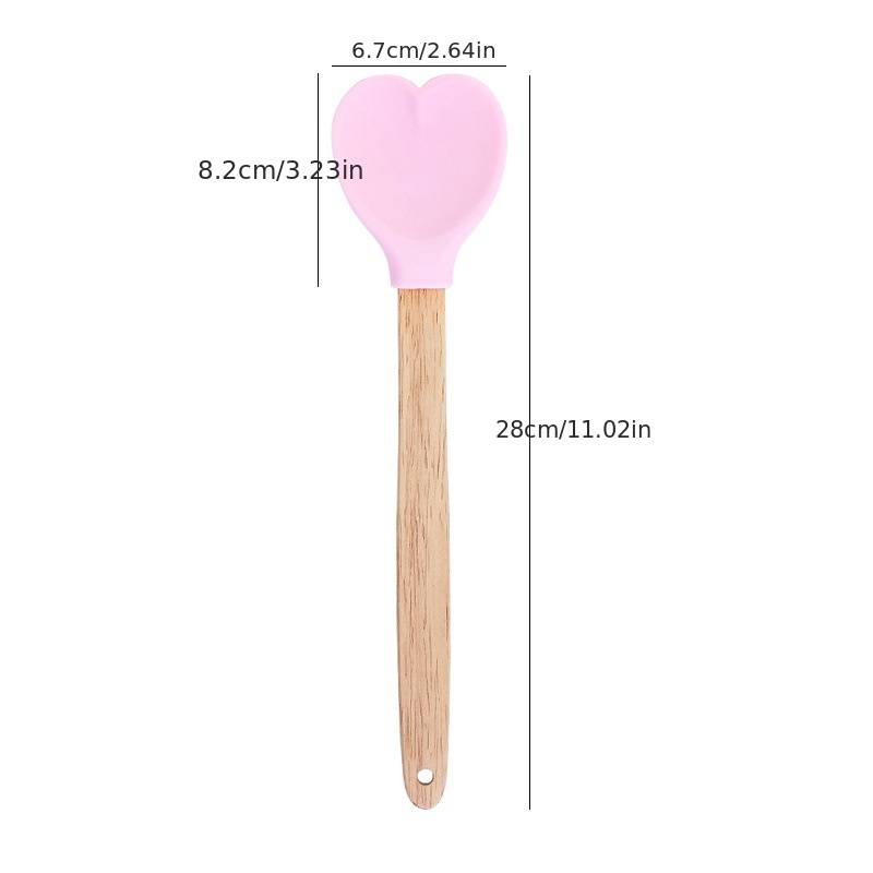 Heart-Shaped Silicone Stirring Spoon Ice Cream Scoop with Wo