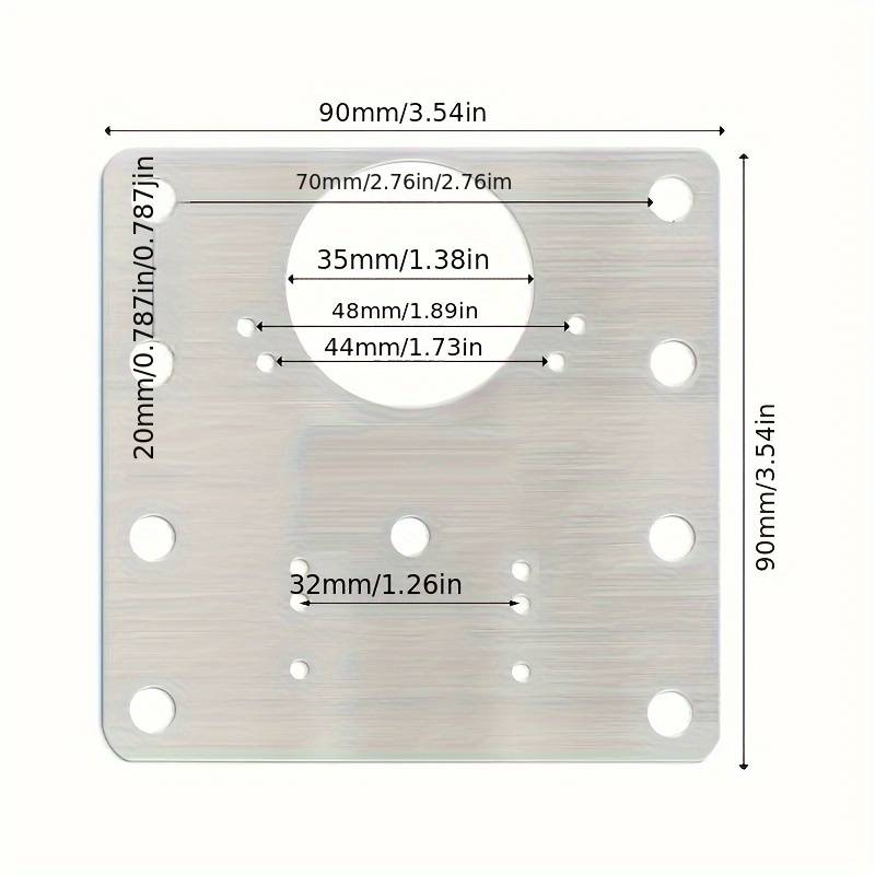 2/4/10pcs plaques de réparation darticulation en acier inoxydable, kit de fixation darticulation de porte darmoire à   brossée pour les articulations cassées et détachées détails 1