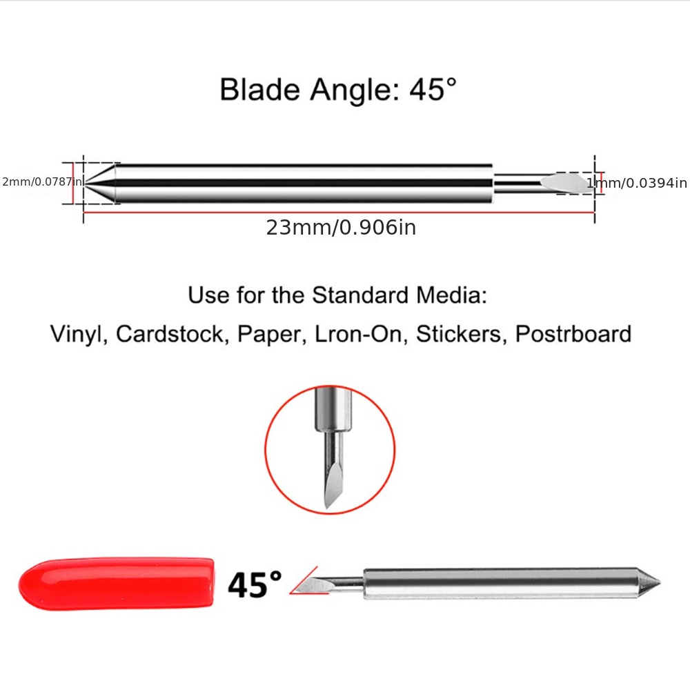 30pcs 45Degrees Roland Cricut Cutting Plotter Vinyl Cutter Offset Knife  Blades For Sharp Durable Carving Tools