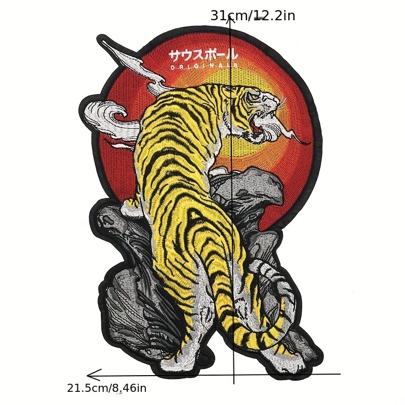 Tiger Head Embroidered Patches for Clothing Sewing Application Sew