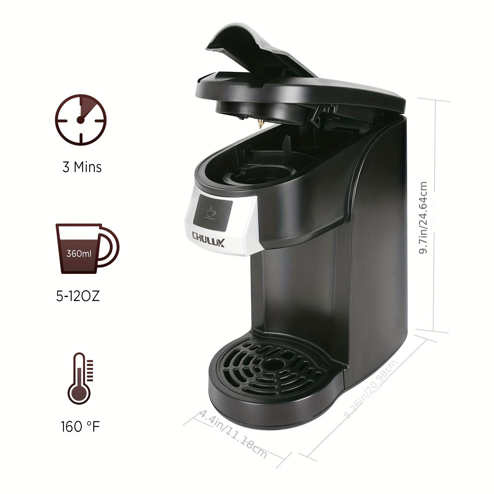 Chulux Single Serve Coffee Maker Red Kcup Pod Coffee Brewer - Temu