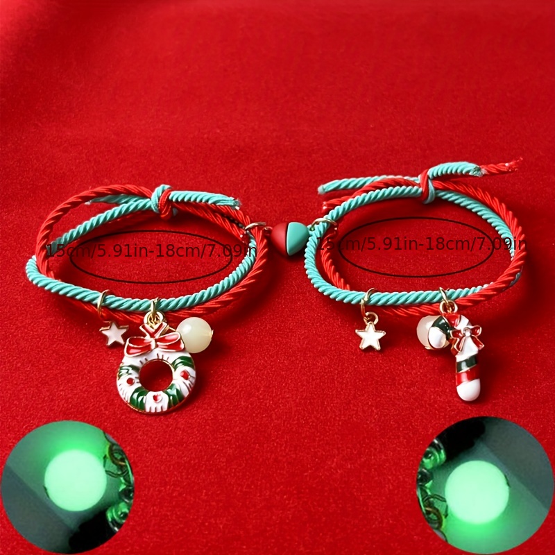 18cm Christmas String Beaded Charm Bracelet - Free Shipping to