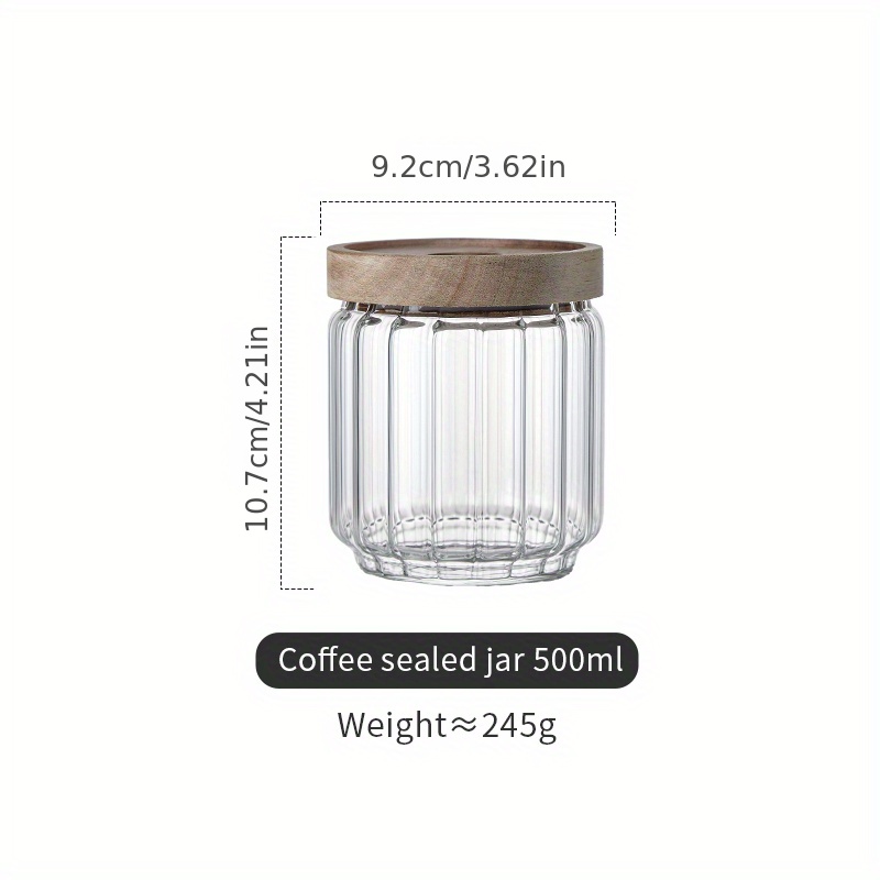 Glass Jars with Airtight Lid, Glass Coffee Nuts Canister Storage Jar, 21FL  OZ Patterned Glass Food Storage Containers with Metal Handle, Kitchen