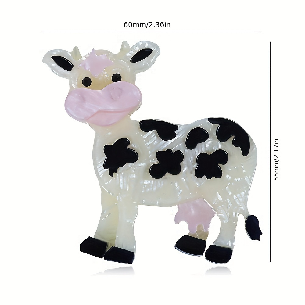 acrylic cow brooch pin cute novelty farm animal theme handcrafted transparent acrylic lapel pin for dresses hats gifts   simulation modeling animal shape button accessory details 0