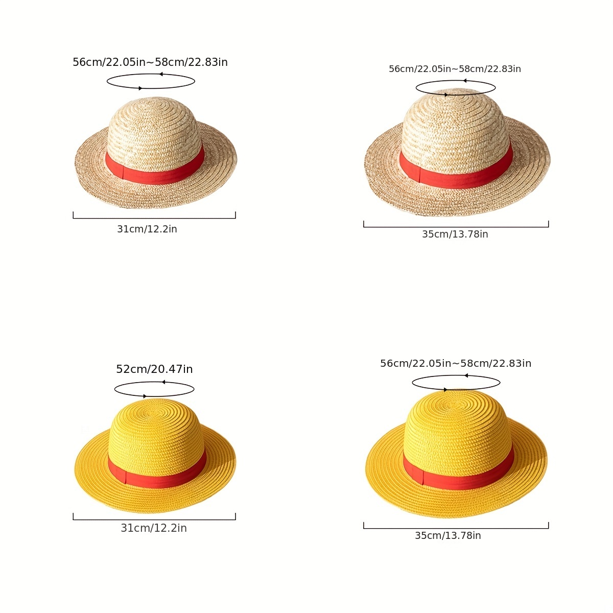 One Piece Cosplay Luffy Straw Hat Costume Costume Costume All Sizes